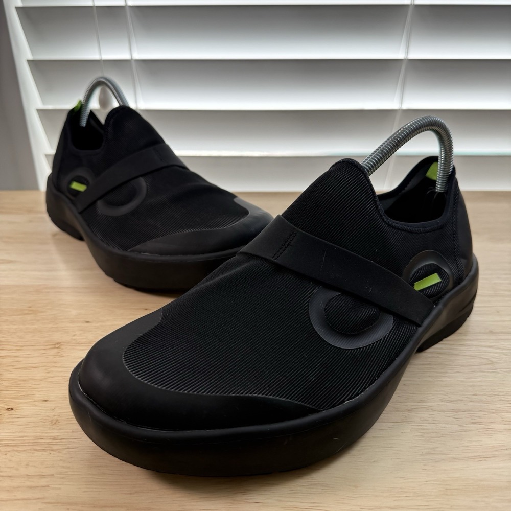 OOFOS OOmg Low Sneakers Men's Black Mesh Slip-On Sport Shoes Comfort‎ - 10
